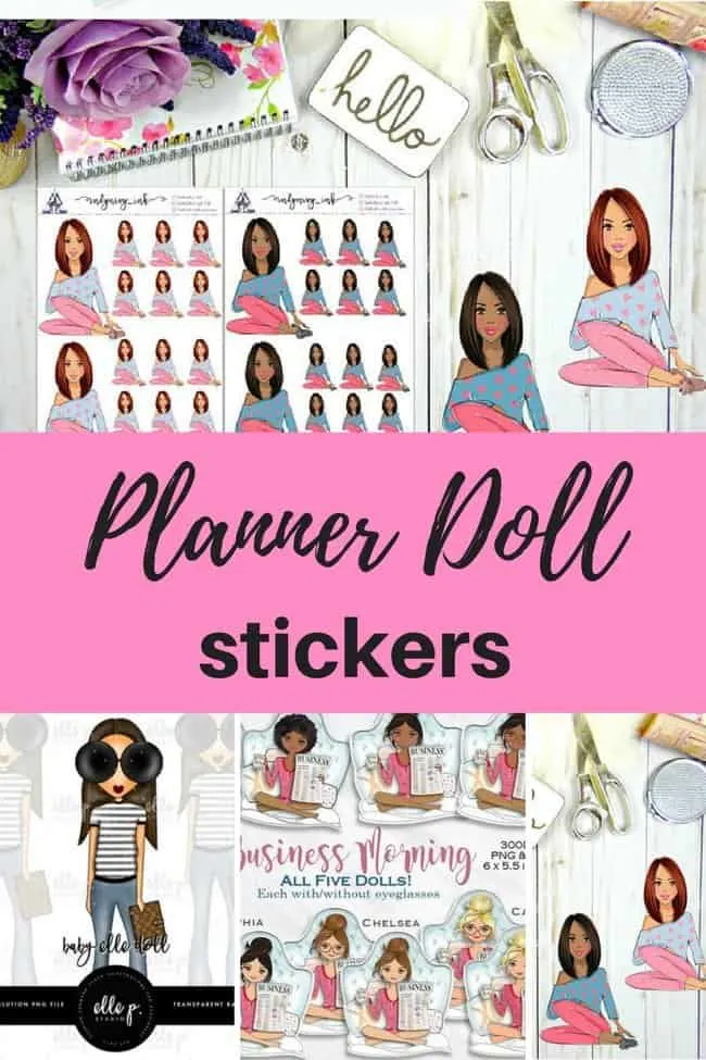 Planner doll stickers for your DIY planner stickers and weekly kits #paperflodesign