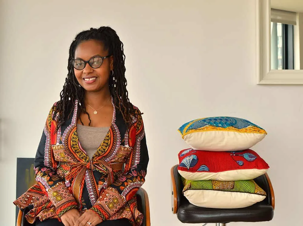 Natalie Manima, the London-based founder of vibrant handmade home goods line Bespoke Binny #paperflodesign #etsyseller