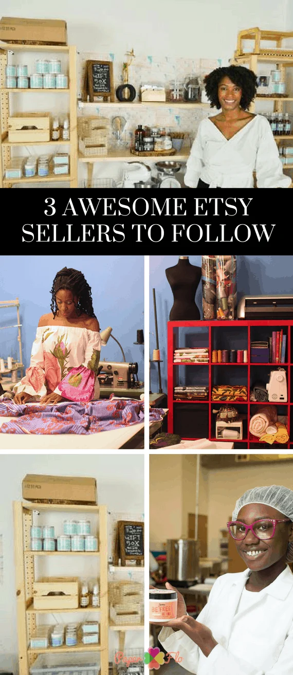 3 Awesome Etsy Sellers to Follow Check out these 3 awesome Etsy sellers that are combining their hand crafted skills and entrepreneurship talents and running successful shops #etsybusiness #paperflodesign #etsyshopideas #craftbusiness #craftbusinessideas