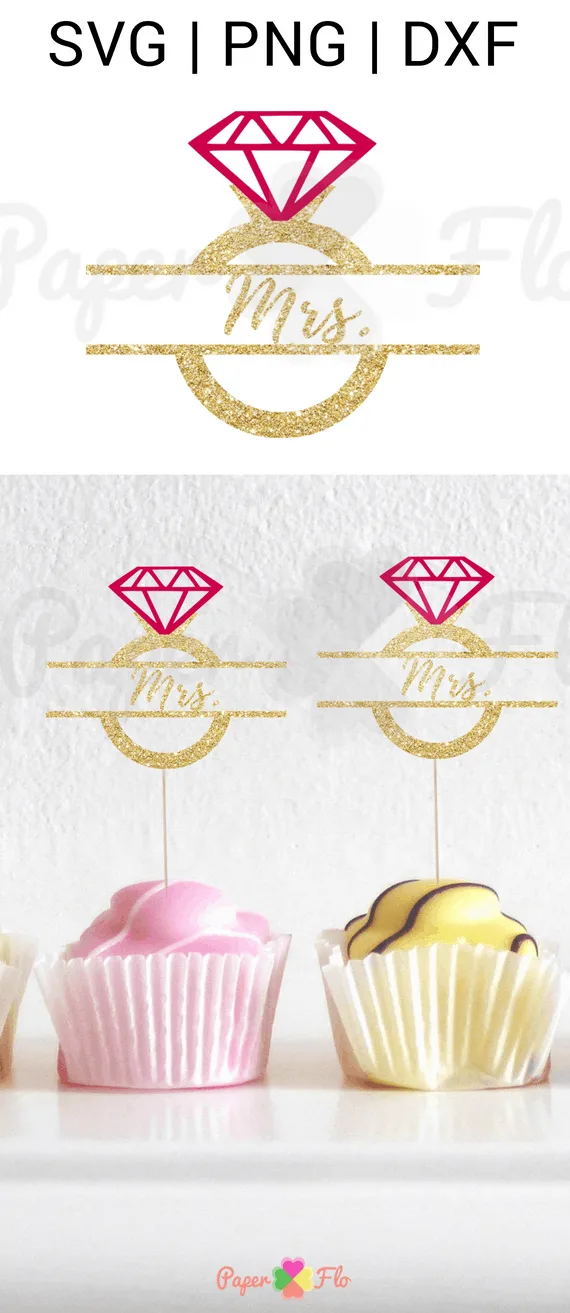 Split Diamond Ring SVG Cut File - Freebie Friday It's Friday and you know what that means, it's time for another free svg file. This week's file is an split diamond ring svg cut file that is perfect for making a cake topper for a bridal shower or a DIY gift for the bride.