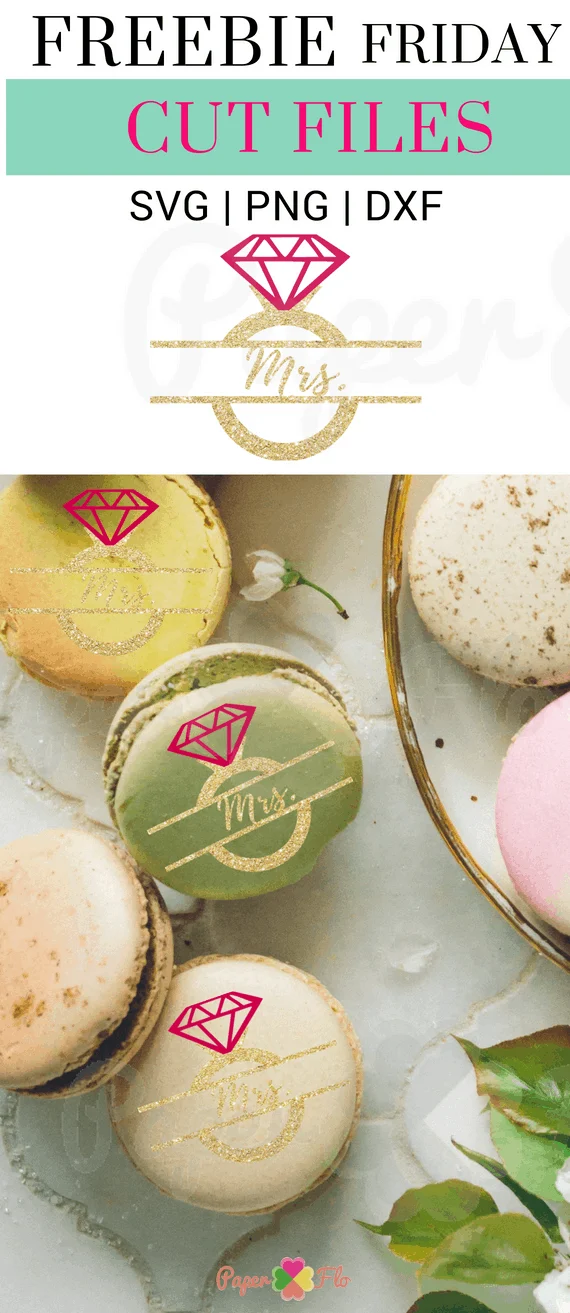 Split Diamond Ring SVG Cut File - Freebie Friday It's Friday and you know what that means, it's time for another free svg file. This week's file is an split diamond ring svg cut file that is perfect for making a cake topper for a bridal shower or a DIY gift for the bride.