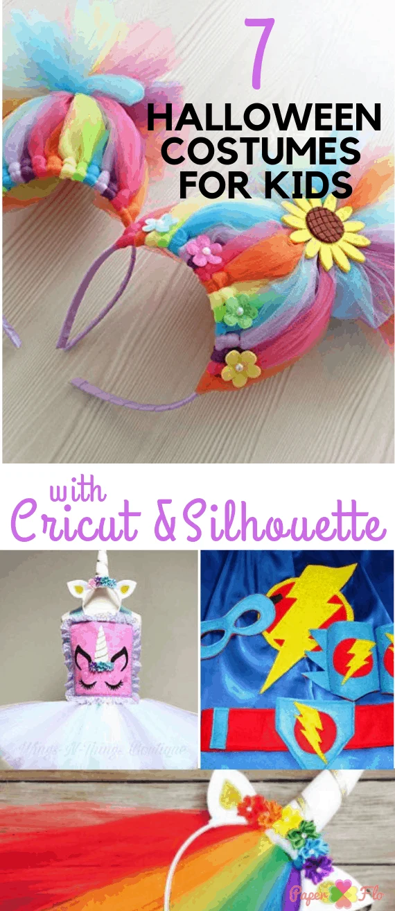 Halloween is one of the best holidays to get creative. Here are a few popular costume ideas that you can easily make with your cutting machine. Making a DIY Halloween costume was always my favorite thing to do as a kid and now I love to make fun costumes for my children. #paperflodesign #halloweencostumeideasforchildren #diyhalloweenforkids