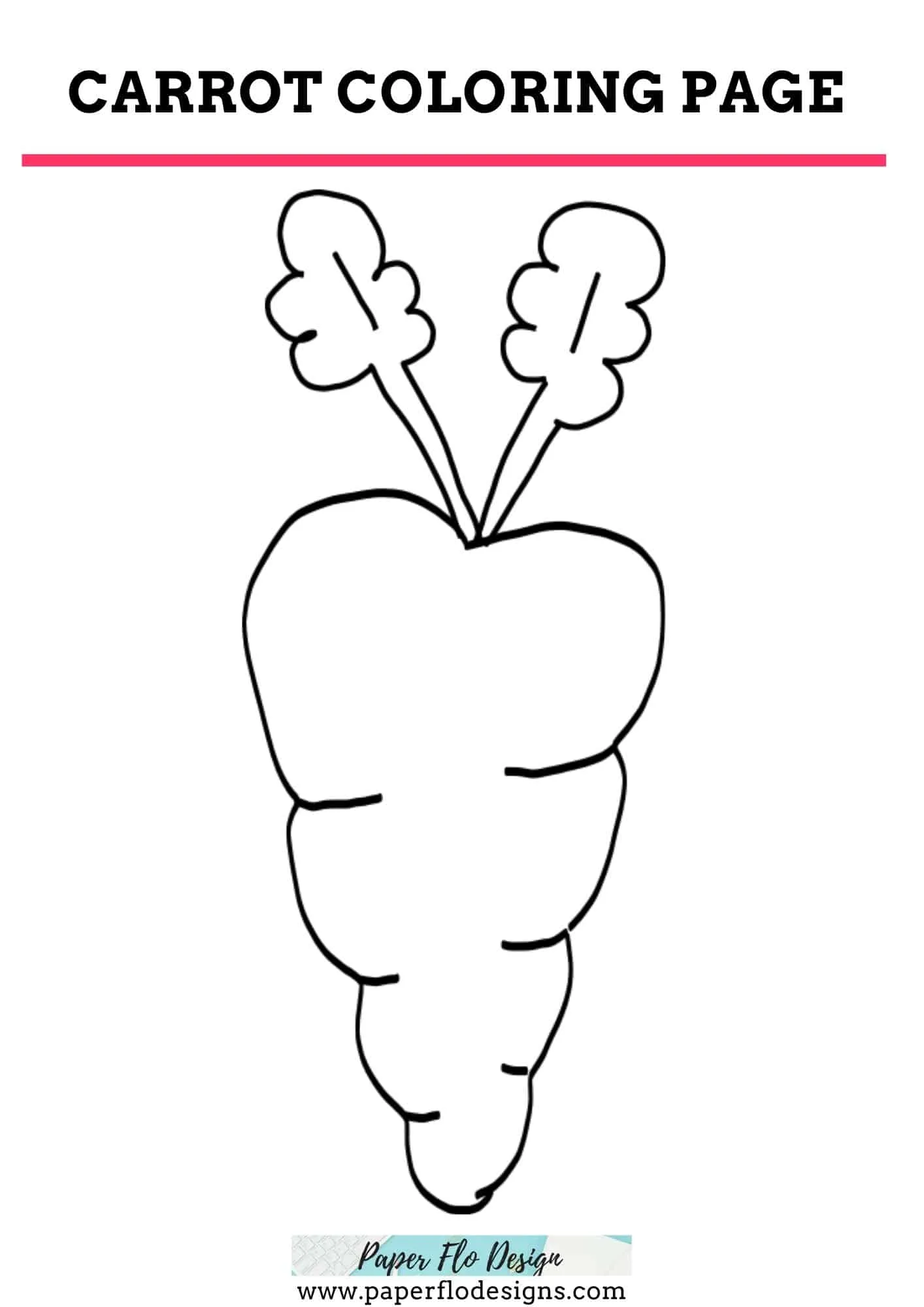 Carrot Coloring Page Paper Flo Designs