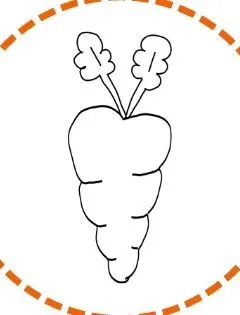 Easy Printable Carrot Coloring Page
