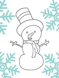 Easy Printable Snowman Coloring Page (1)