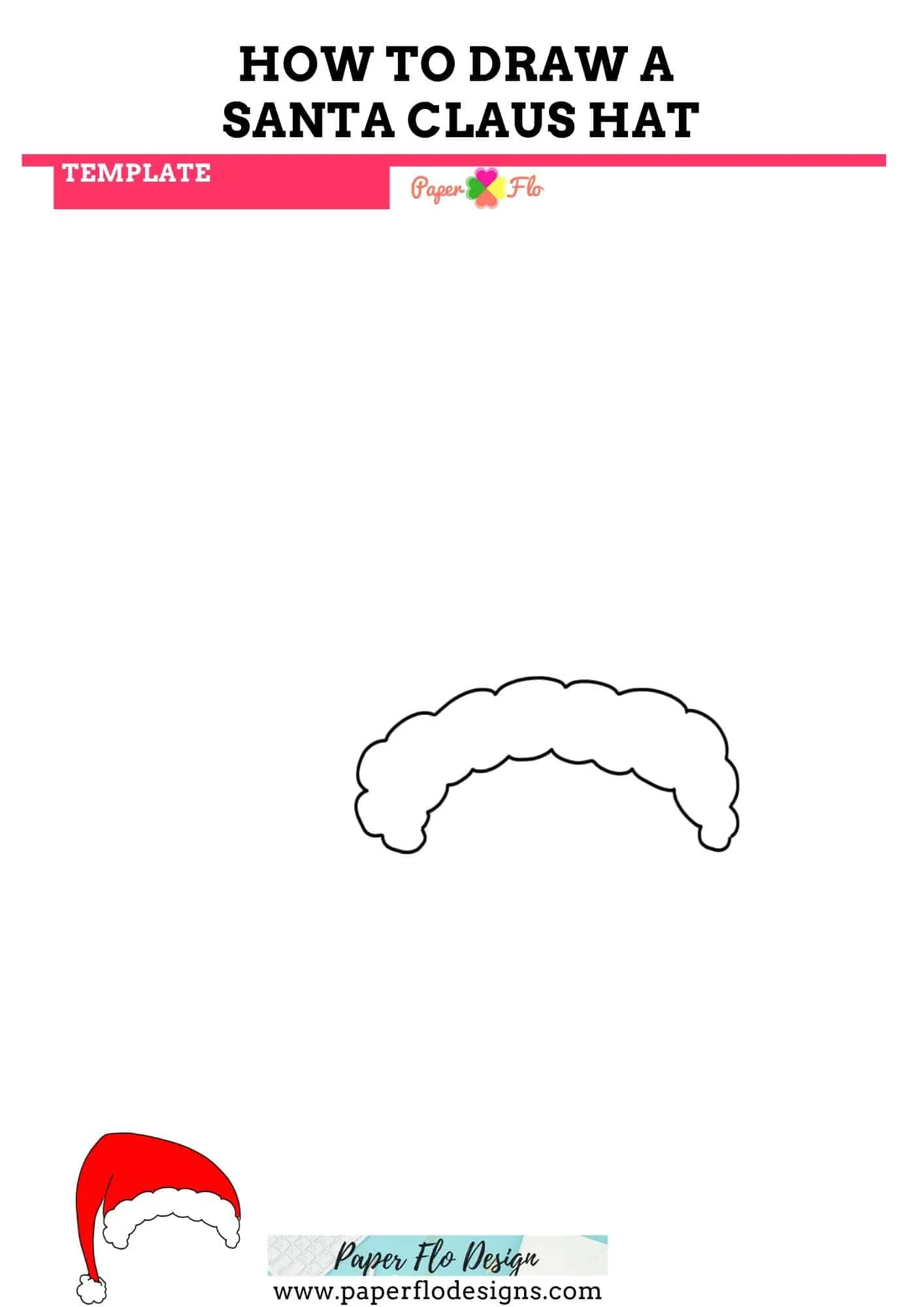 HOW TO DRAW A SANTA CLAUS HAT Paper Flo Designs (1)