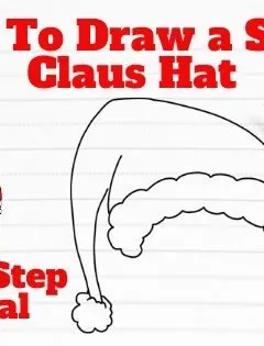 How to Draw a Santa Claus Hat step by step tutorial (1)