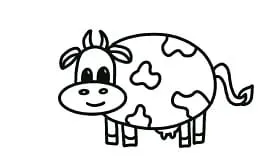 how to draw a cow outline