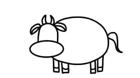how to draw a cow body and legs