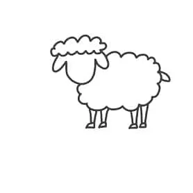 how to draw a sheep legs