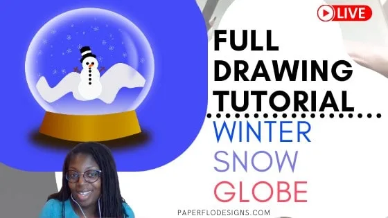 draw a winter snow globe