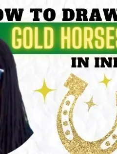 how to draw a gold horseshoe