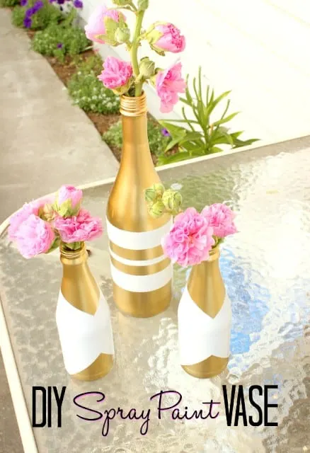 Spray Paint Vase Gold