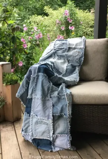 denim patch blanket