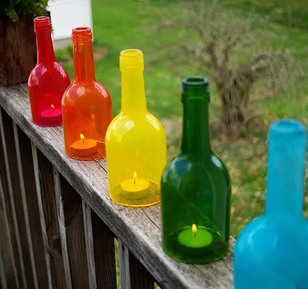 Rainbow lantern-Wine-Bottle-Crafts