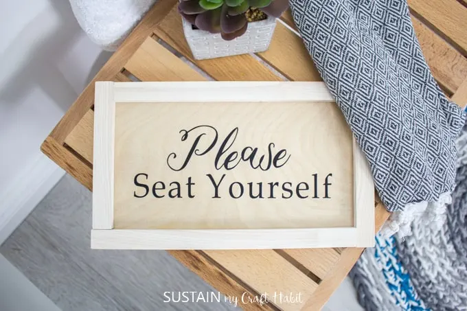 bathroom sign please seat yourself