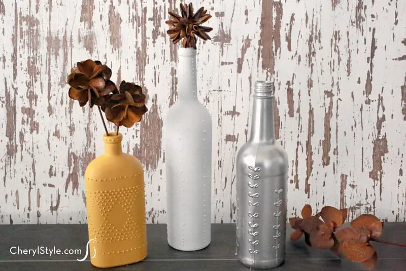 puff paint diy-wine-bottle-vases
