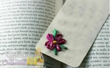 bookmark with silk flower