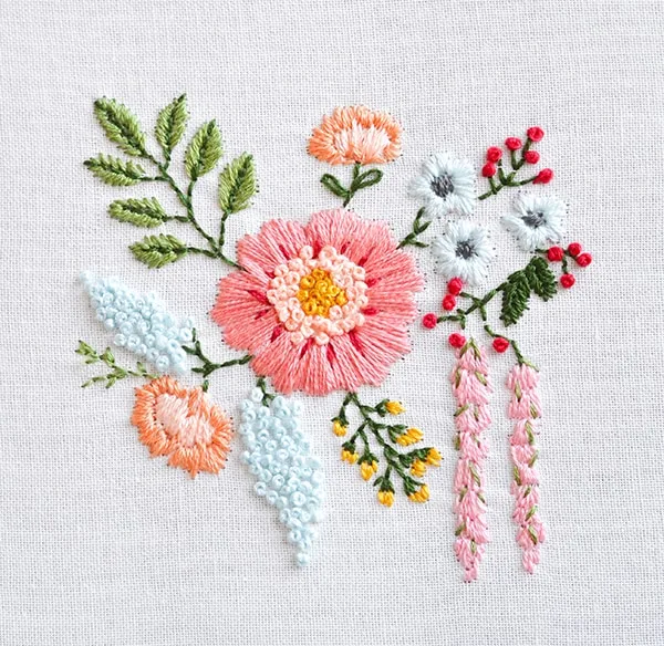 floral bouquet embroidery pattern