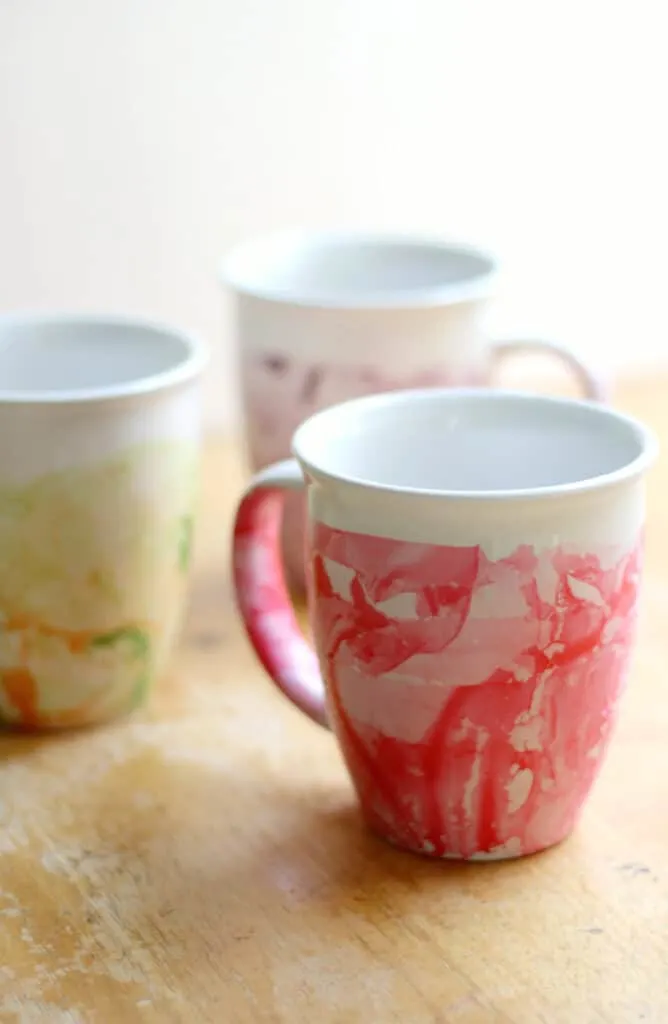 Marbled coffee mugs