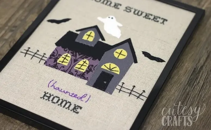 Haunted house embroidery
