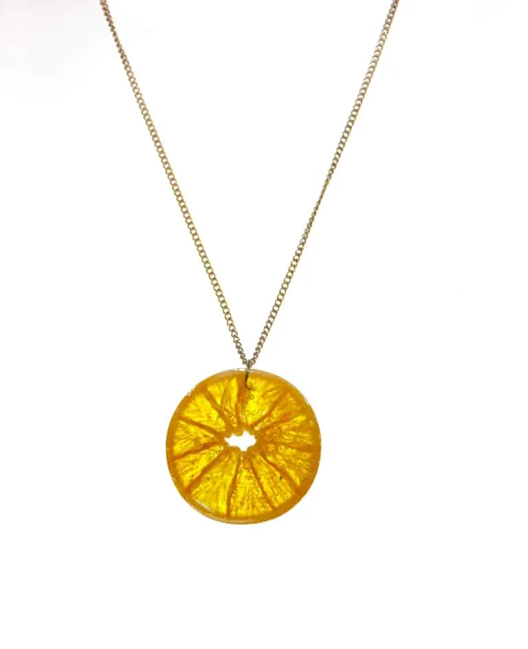 lemon resin necklace