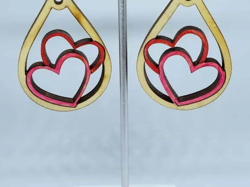 double heart earrings