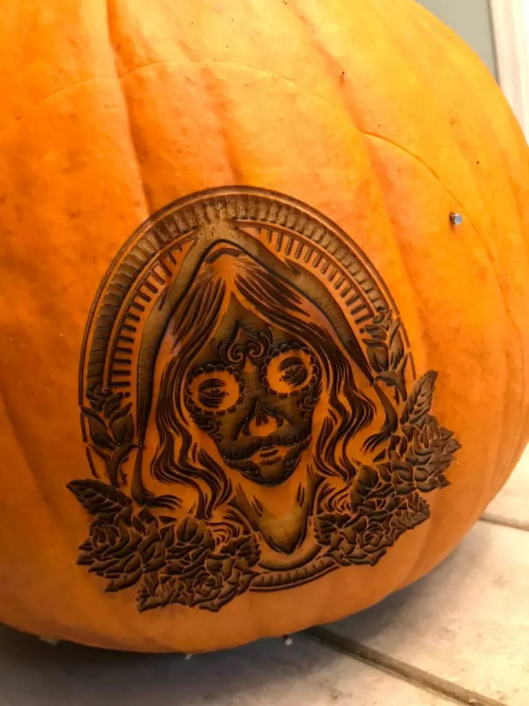 jack-o-lantern carved with glowforge