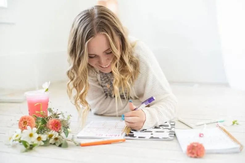 girl using a bullet journal