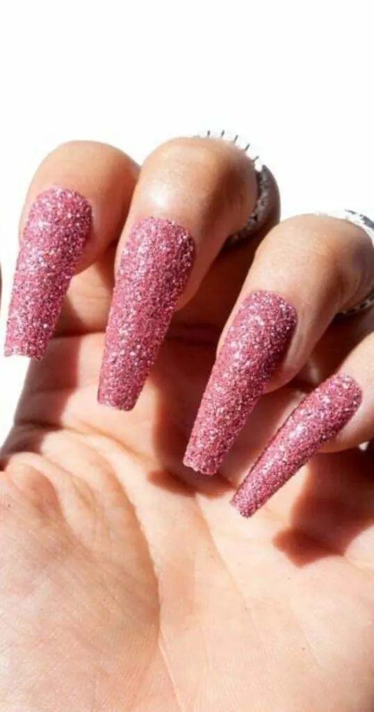 pink-glitter-coffin-nails