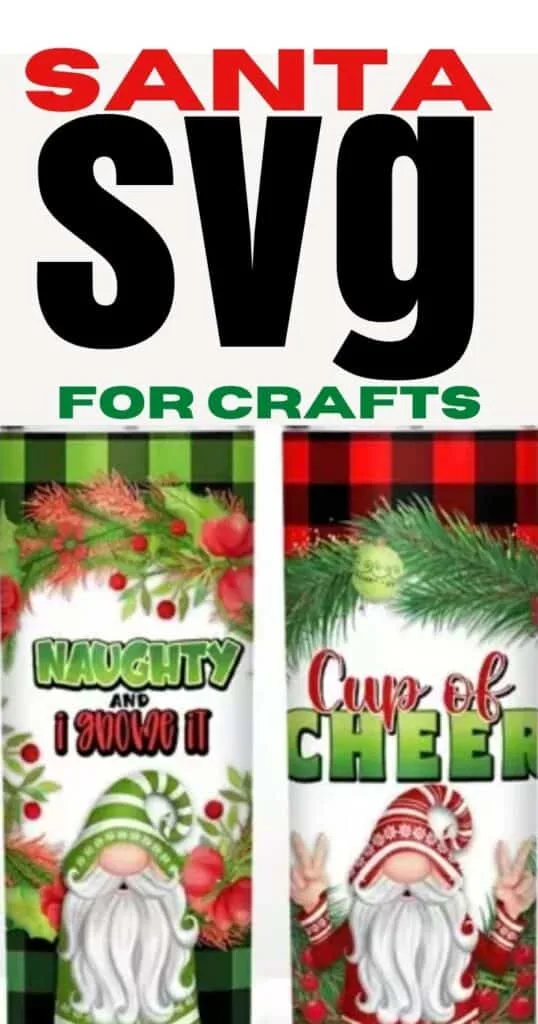 santa svg designs on buffalo check pattern
