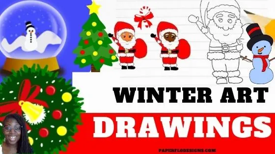 winter and holiday drawing ideas