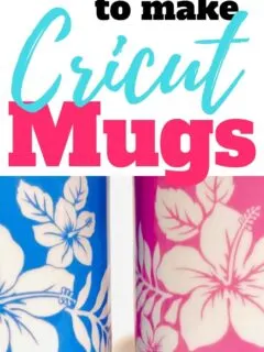 pink and blue flower mugs