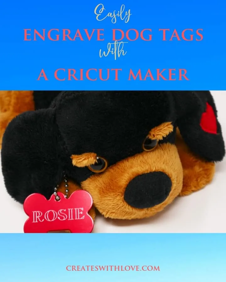diy engraved dog tag on a stuffed animal