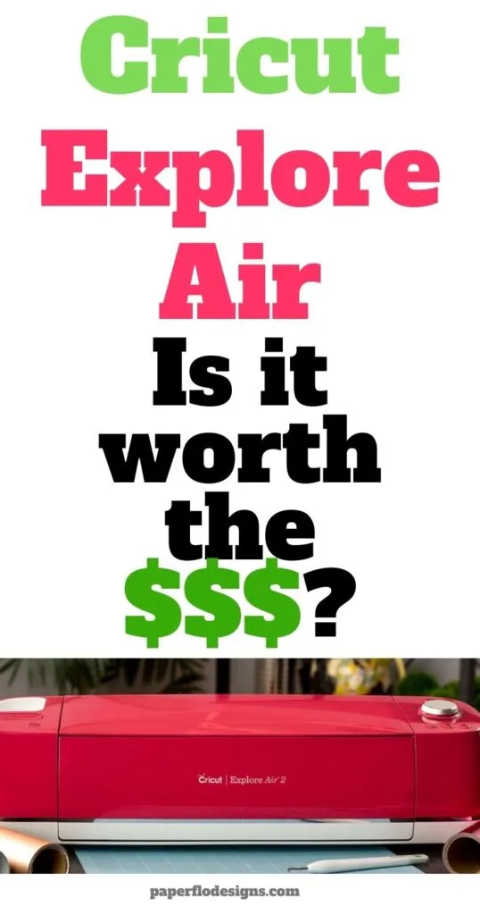 Cricut Explore Air machine in raspberry color on a craft desk
