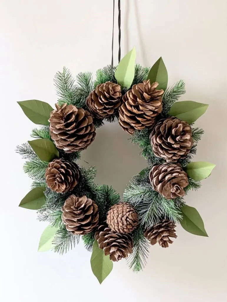 This elegant pinecone wreath is one of those harvest crafts for adults that you’ll be proud to display. A perfect fall art activity, it also works wonderfully as autumn crafts for seniors who want to create classic holiday decor.