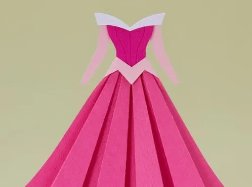Aurora Disney princess dress made from card stock