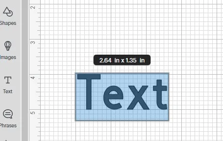 Opening the text tool in Cricut Design space.