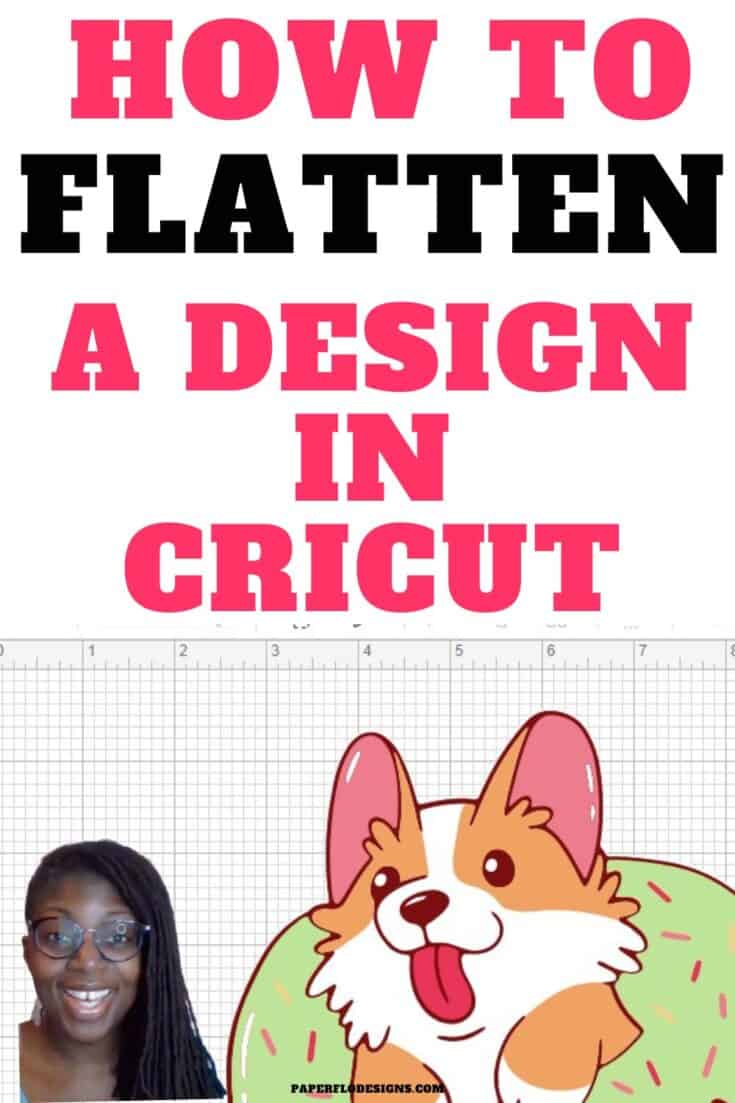 flattened image of a corgie in a donut on Cricut Design Space canvas