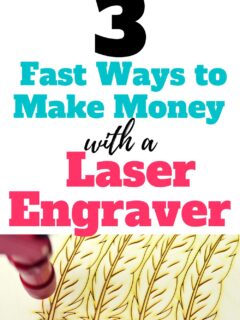 laser engraver machine being used to engrave feathers in a piece of wood.