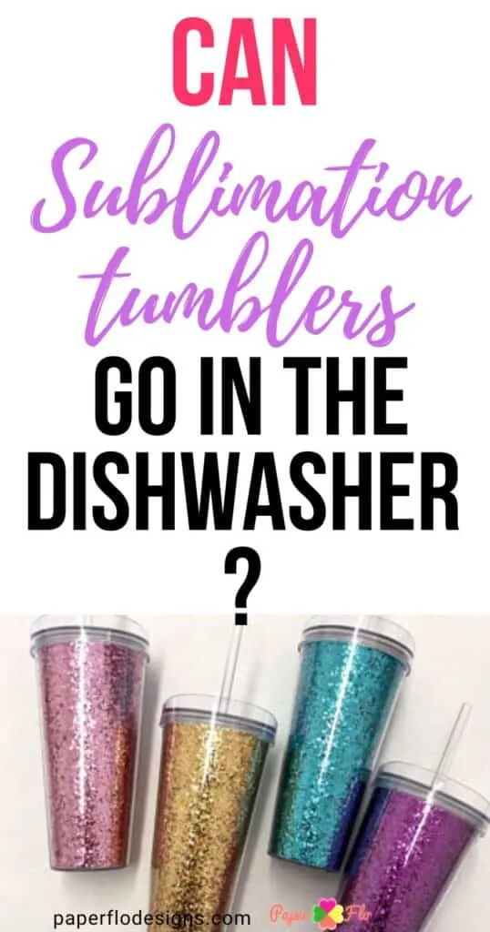 blank glitter tumblers for sublimation placed on a flat surface before washing them in a dishwasher.