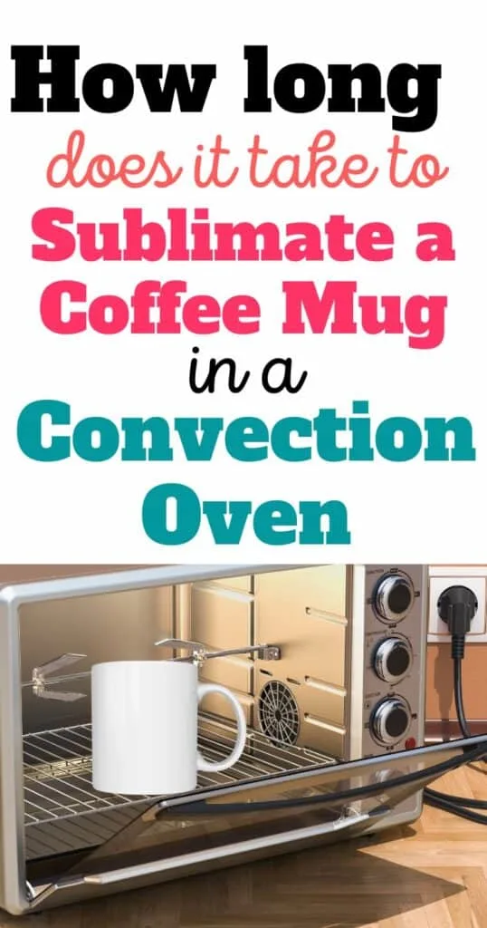 An open toaster oven with a blank sublimation coffe mug inside