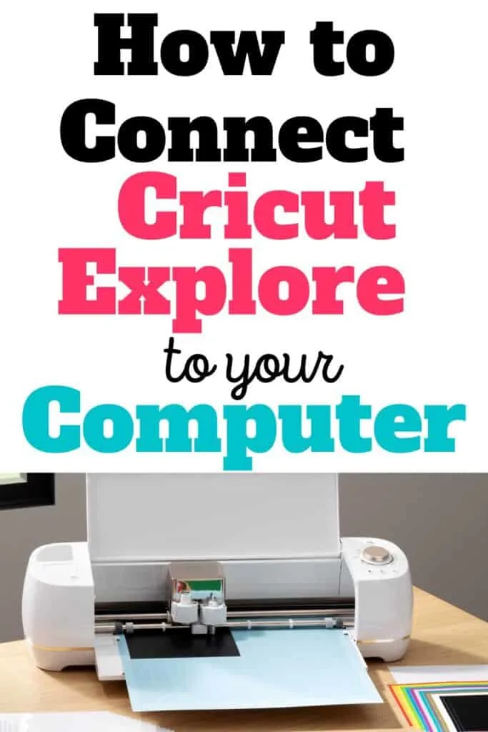 Cricut Explore cutting machine open on a desk with vinyl sheets spread around it.