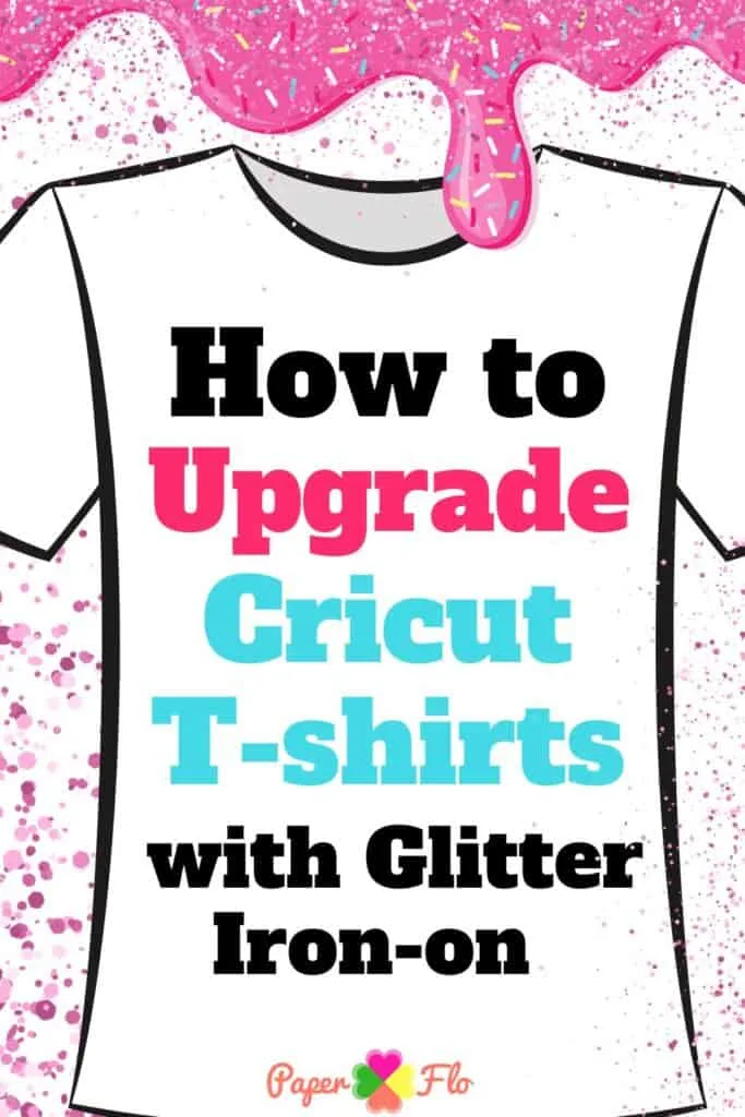 cartoon drawing of a white t-shirt on a glitter background