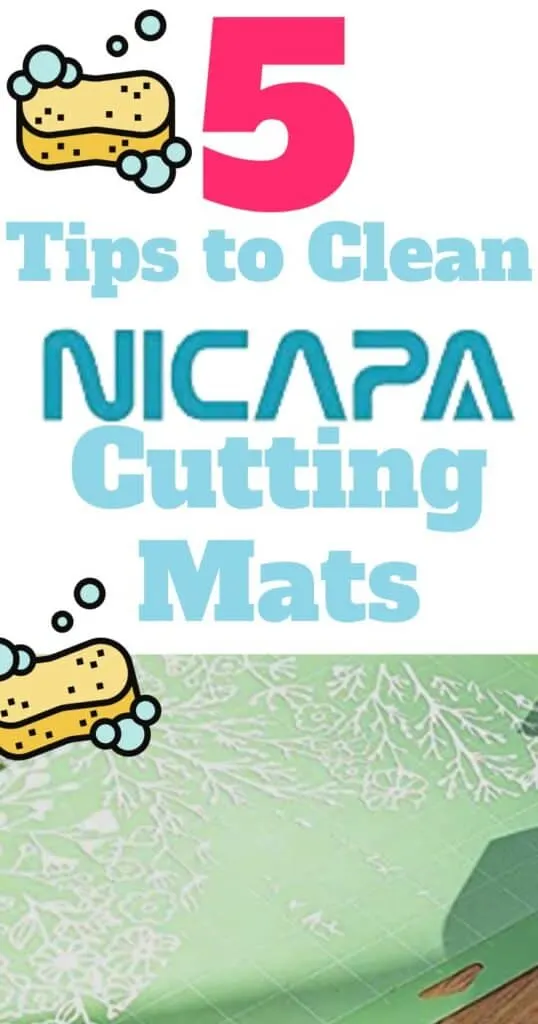 Sponge with sudsy bubbles on top of a Nicapa cutting mat.