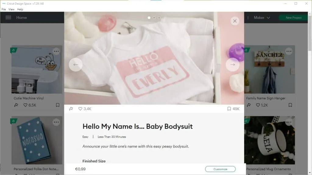 Name tag design on a baby onesie