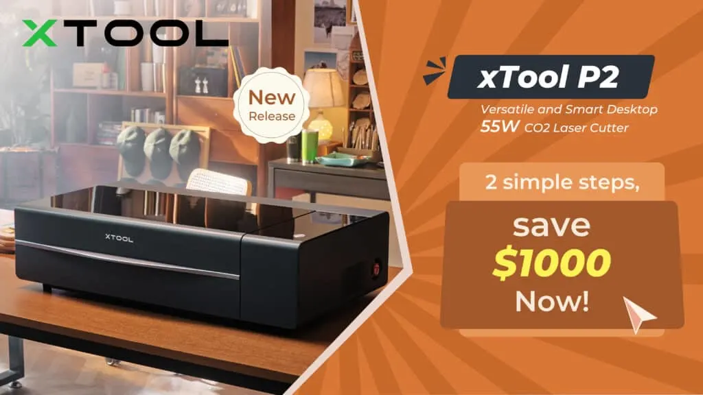 xTool P2 Versatile and Smart Desktop 55W CO2 Laser Cutter