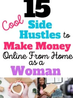 woman holding a handmade heart craft in her hands and another image of a woman sitting on a couch holding a cardboard box, getting ready to do an unboxing in front of a smart phone attached to a ring light.