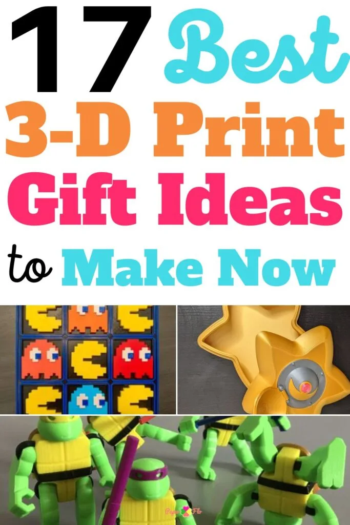 3d print gift ideas of a pac man tic tac toe, sailor moon jewelry box, and teenage mutant ninja turtle figurines