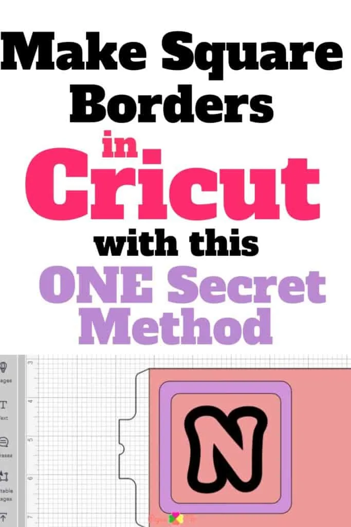 the letter N inside a square frame in Cricut Design Space